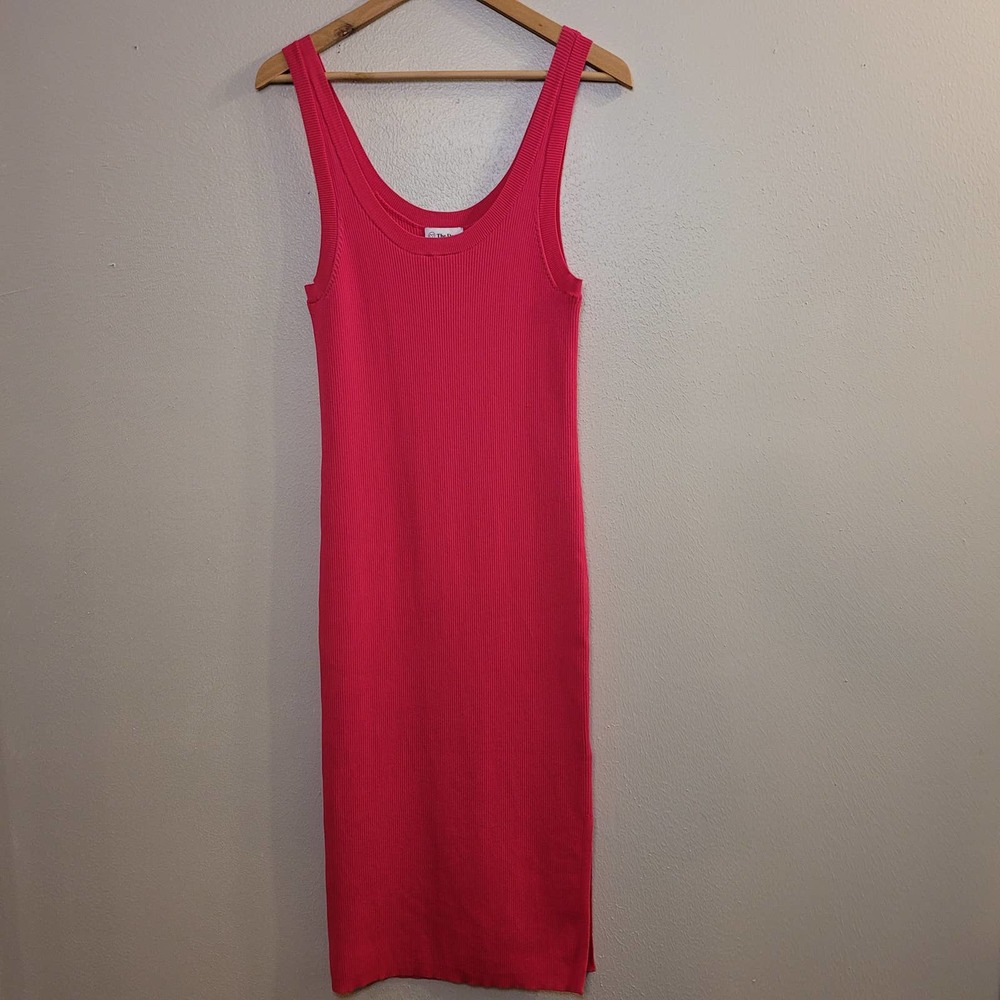 Women’s Sleeveless Ribbed Tank Dress - Hot Pink